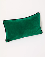 Lumbar Embroidered Velvet Pillow Case - Fiddle Leaf Green - Leopard Pillow