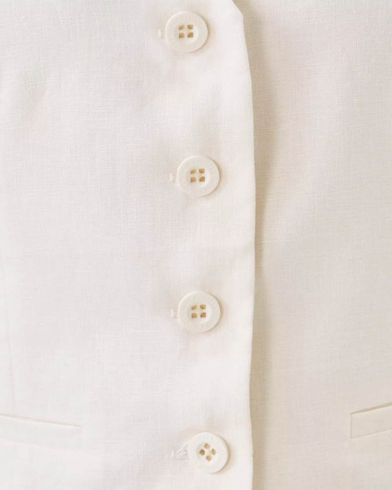 Bleecker Linen Vest - Resort White