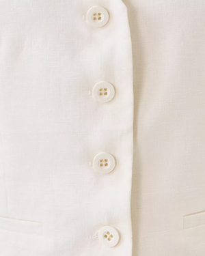 Bleecker Linen Vest - Resort White