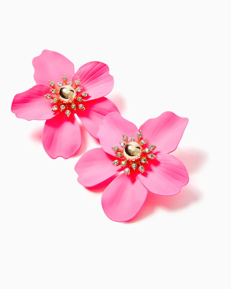 
            
                Load image into Gallery viewer, Oversized Orchid Earrings - Roxie Pink
            
        
