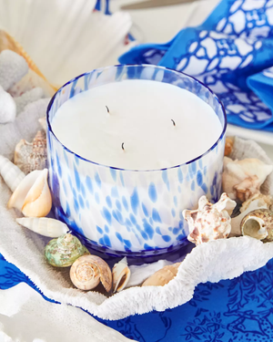 Speckled Glass Candle - Speckled Martinique Blue