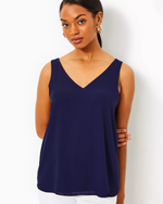 Florin Straight Hem Top - True Navy