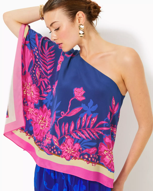 Schaffer Silk Top - Blue Med - Never Ending Summer Engineered Woven Top