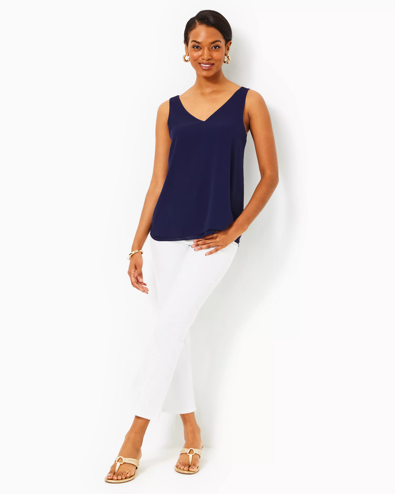 Florin Straight Hem Top - True Navy