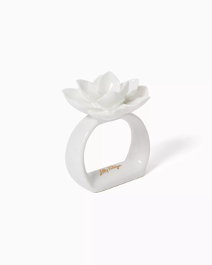 Ceramic Floral Napkin Ring Set, Flower