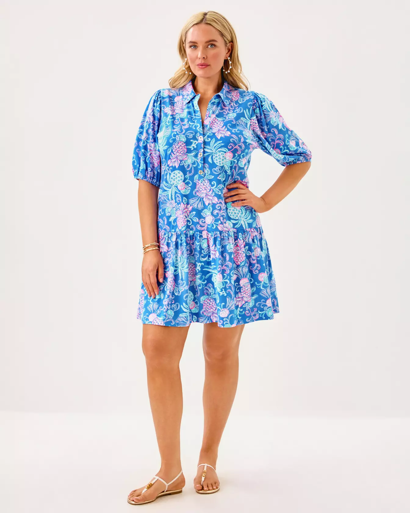 Bingley Dress Sunwashed Blue Citrus Crush