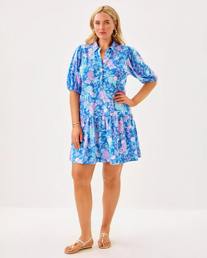 Bingley Dress Sunwashed Blue Citrus Crush