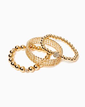 
            
                Load image into Gallery viewer, Lilly Lace Bracelet Set-Gold Metallic
            
        