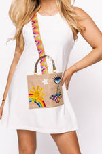 White Icon Crossbody Purse Tank Dress