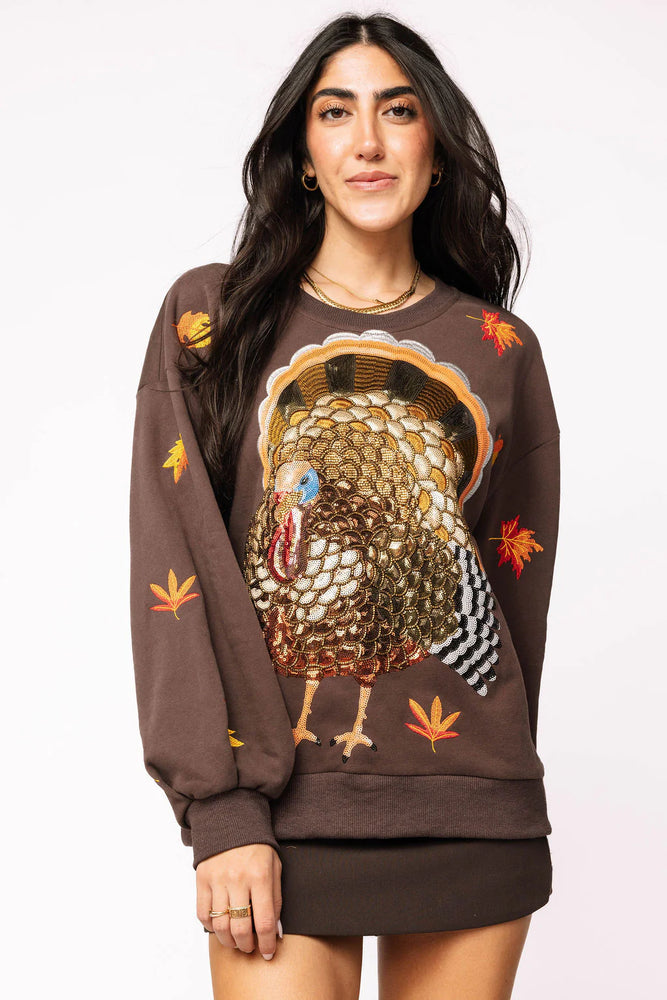 Brown Big Turkey & Leaves Sweatshirt