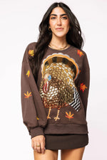Brown Big Turkey & Leaves Sweatshirt