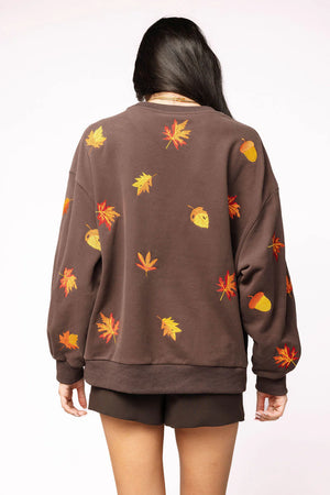 Brown Big Turkey & Leaves Sweatshirt
