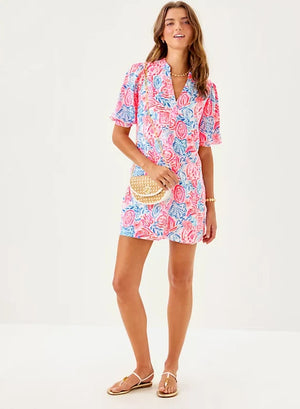 Mialeigh Linen Dress - Resort White Lil Sun Sea Sand