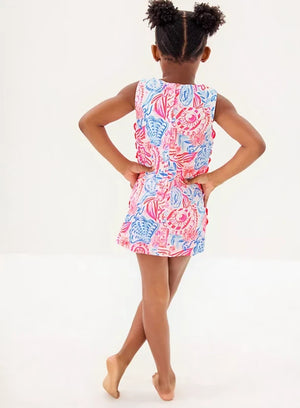 Girls Mini Romey Shift Set - Resort White Lil Sun Sea Sand