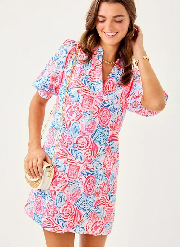 Mialeigh Linen Dress - Resort White Lil Sun Sea Sand