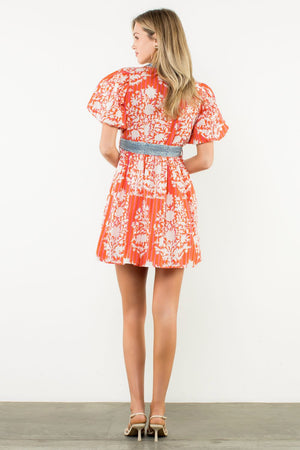 Puff Sleeve Print Dress