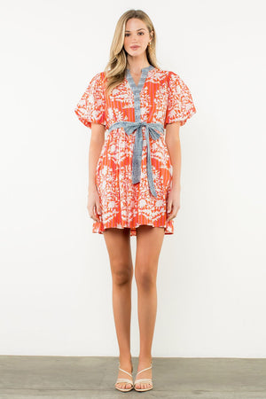 Puff Sleeve Print Dress