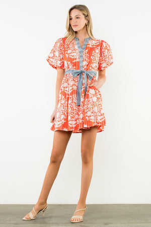Puff Sleeve Print Dress