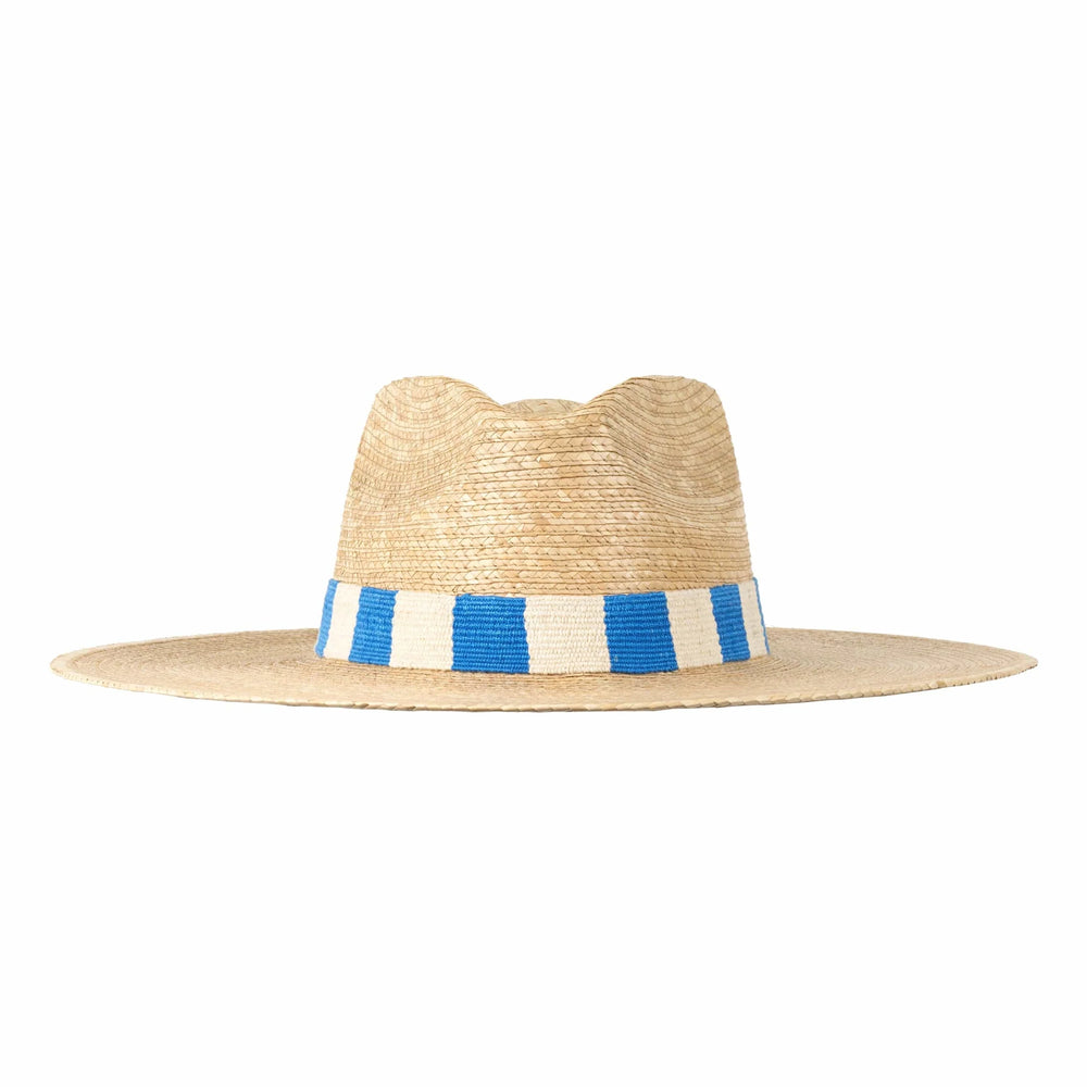 Emily Palm Hat - Blue/White