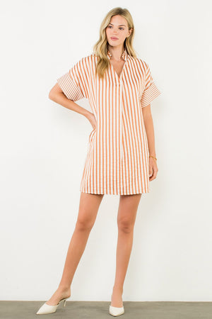 Short Sleeve Striped Dress