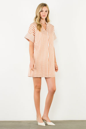 Short Sleeve Striped Dress
