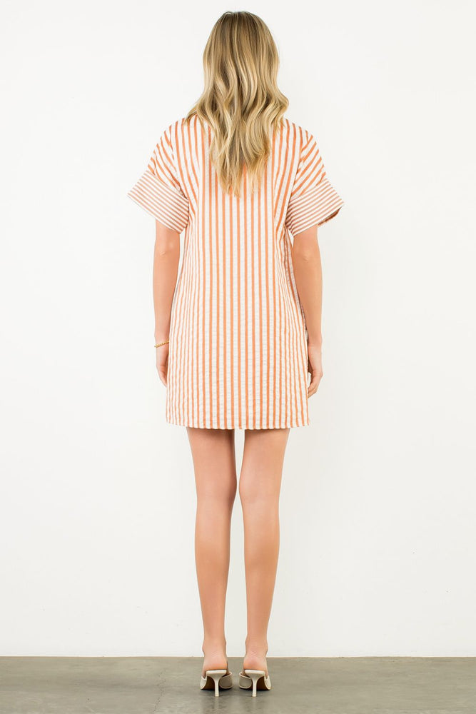 Short Sleeve Striped Dress