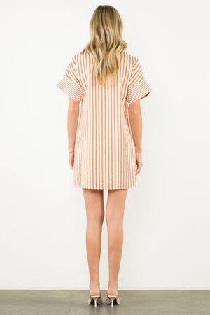 Short Sleeve Striped Dress