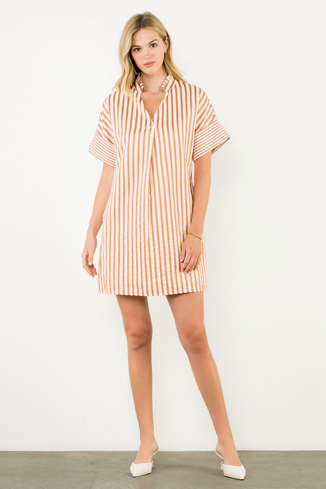 Short Sleeve Striped Dress