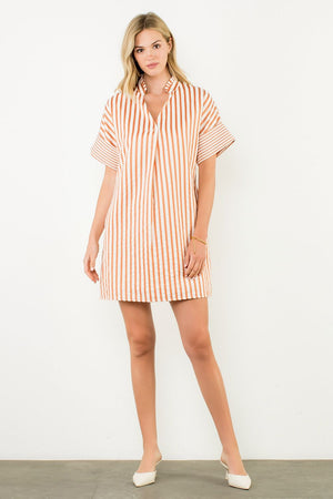 Short Sleeve Striped Dress