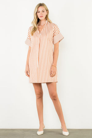 Short Sleeve Striped Dress
