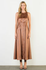 Sleeveless Maxi Dress - Brown