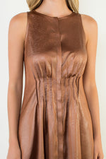 Sleeveless Maxi Dress - Brown
