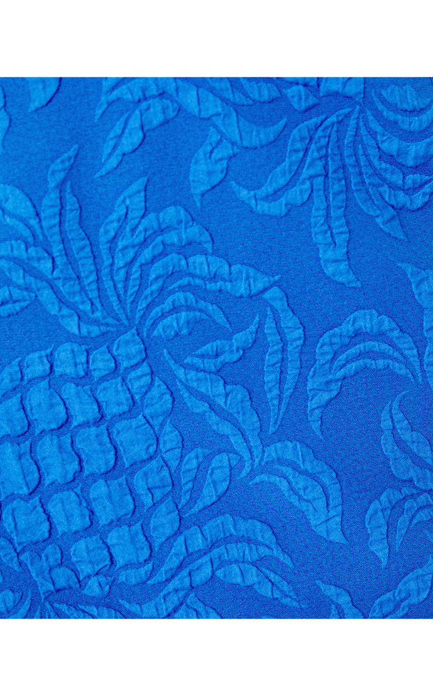 
            
                Load image into Gallery viewer, Kipton One-Shoulder Romper - Blue Tang Pineapple Pucker Jacquard
            
        