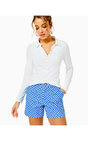 
            
                Load image into Gallery viewer, 5&amp;quot; Gretchen High Rise Short - Boca Blue - Double Checking
            
        
