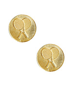 Double Tennis Coin - Gold - Earring