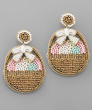 Easter Egg Basket Earrings - Multi