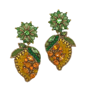 
            
                Load image into Gallery viewer, Jeweled Lemon Earrings
            
        