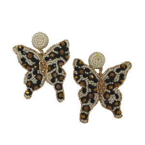 Leopard Butterfly Earrings