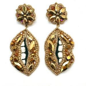 
            
                Load image into Gallery viewer, Gold Jeweled Lip Earrings
            
        