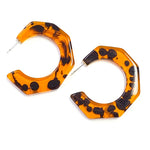 Resin Tortoise Hoop Earrings