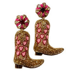 Gold Cowboy Boot Earrings